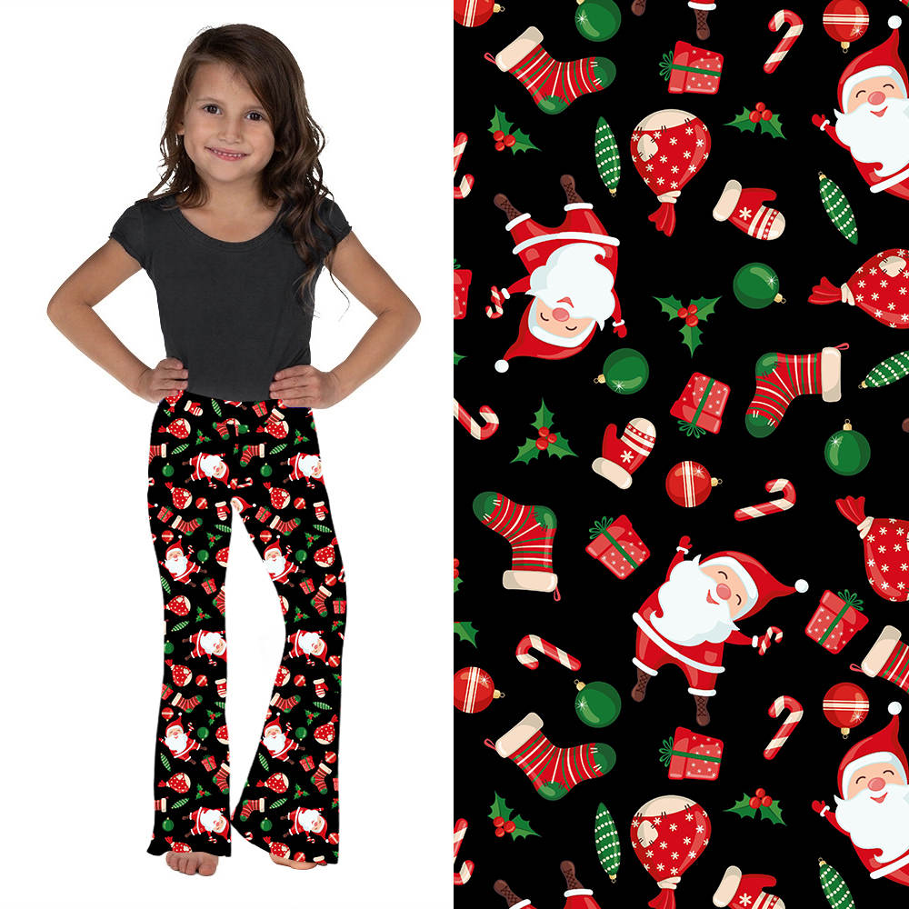 Jolly Santa Christmas Deluxe Kids Bell Bottoms