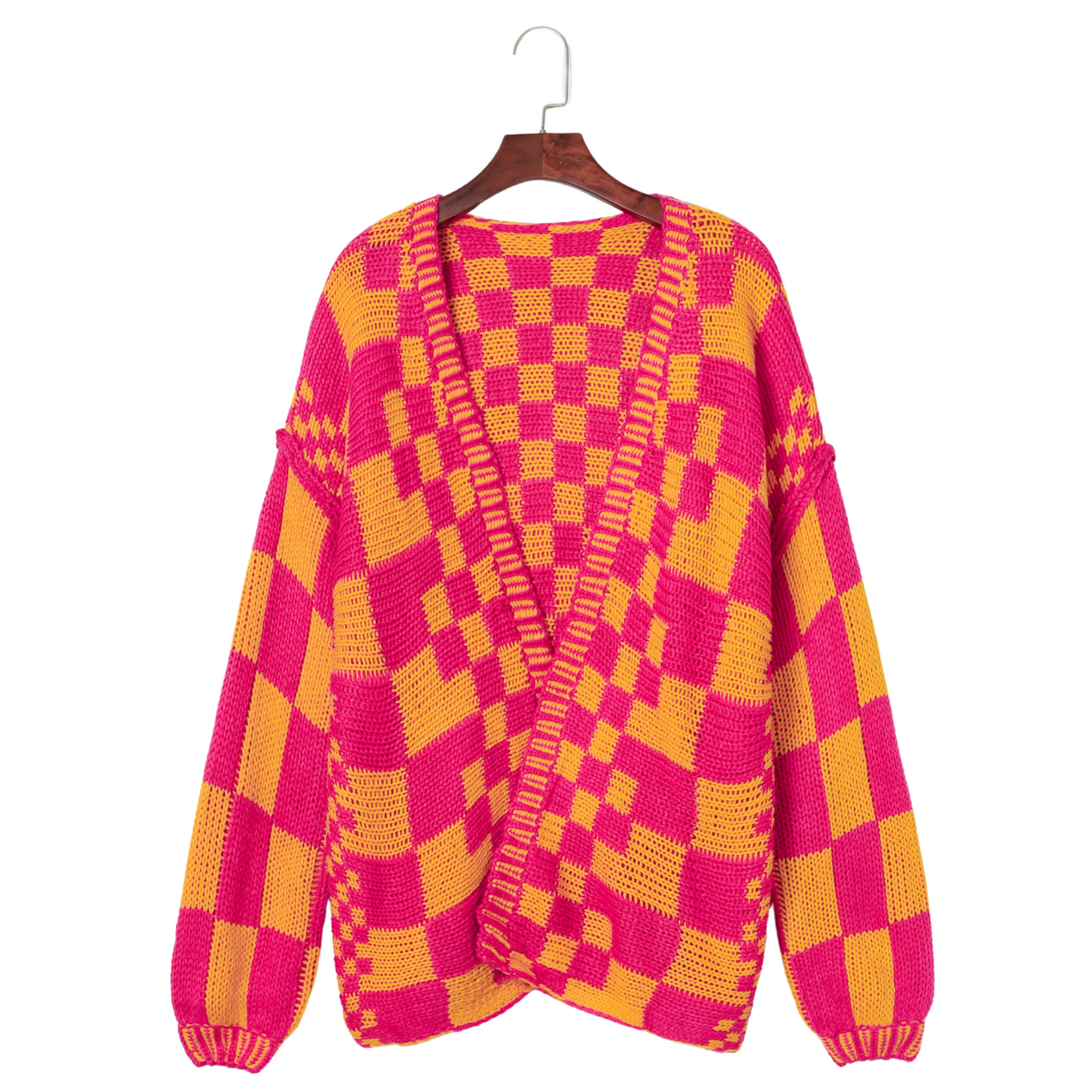 Checkered Knit Cardigan - natopia