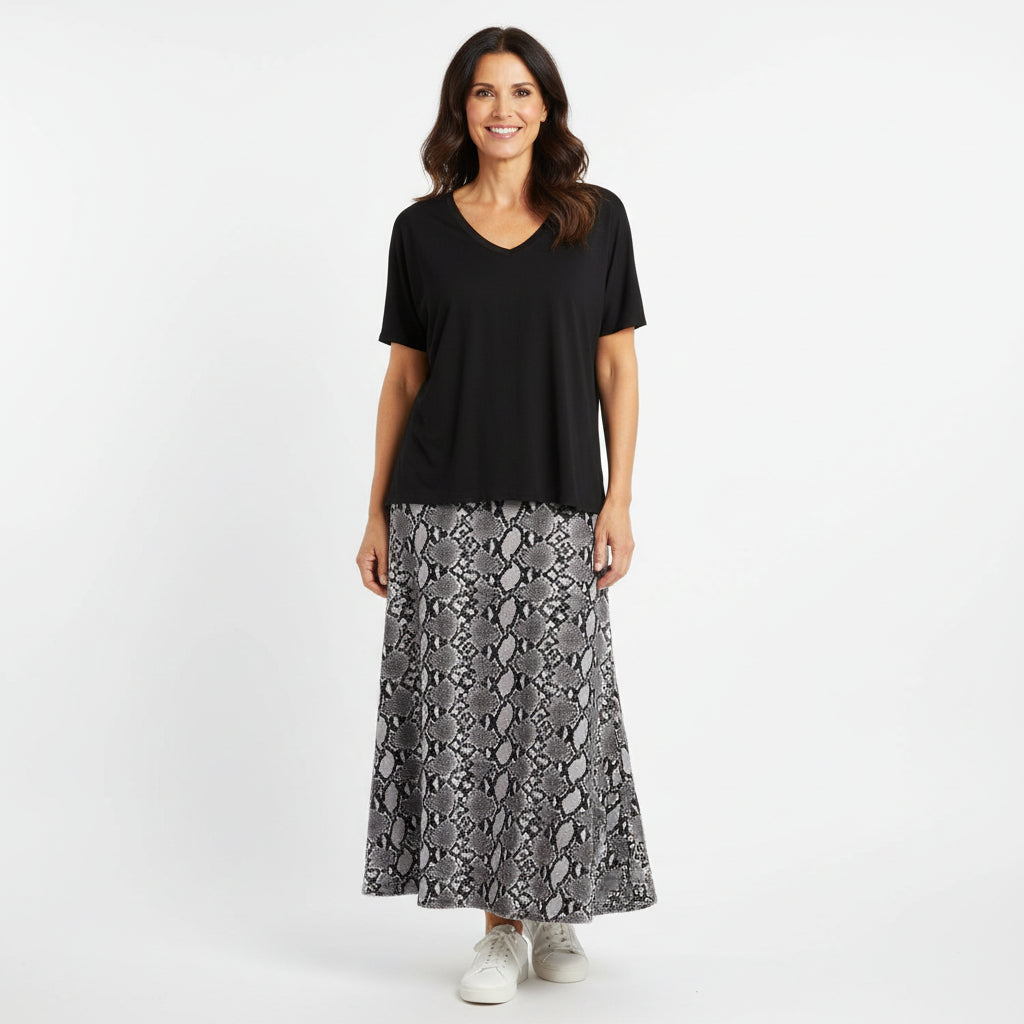 Silver Serpent Maxi Skirt