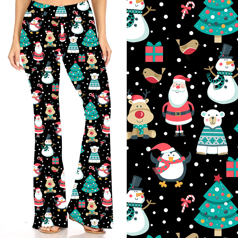 Santa is Coming Christmas Deluxe Bell Bottoms