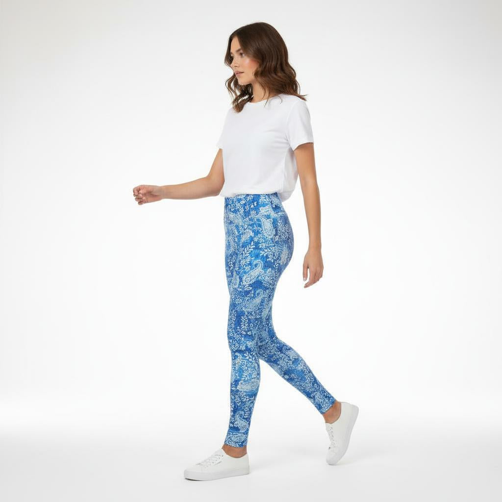 Blue Paisley Ultimate Leggings