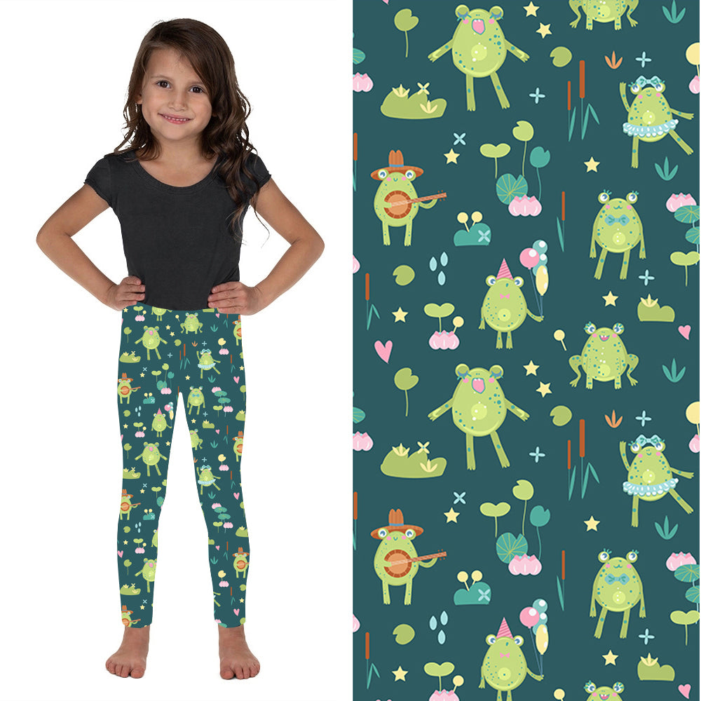 Frog Party Deluxe Kids Leggings