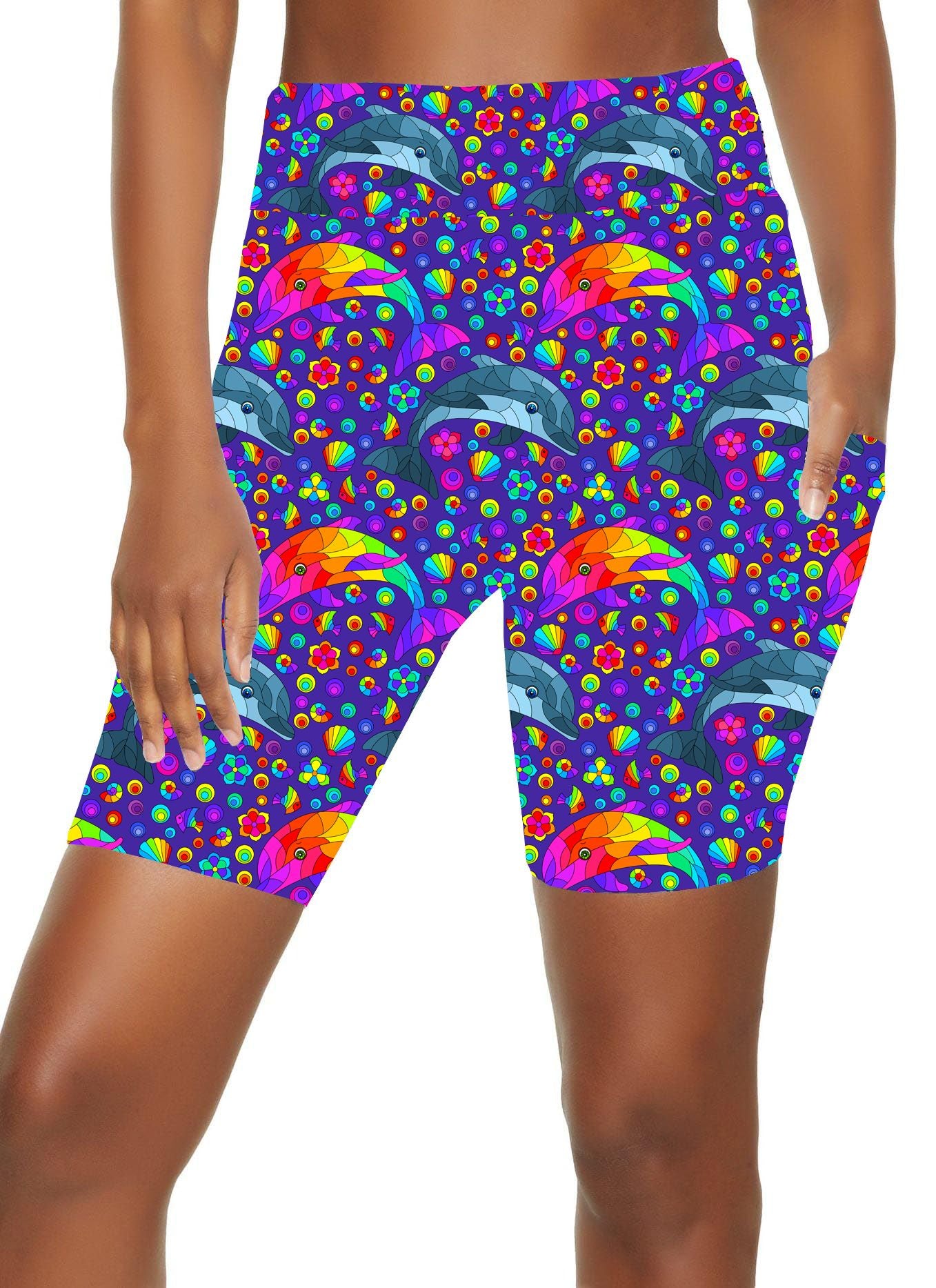 Diving Dolphins Deluxe Square Pocket Shorts