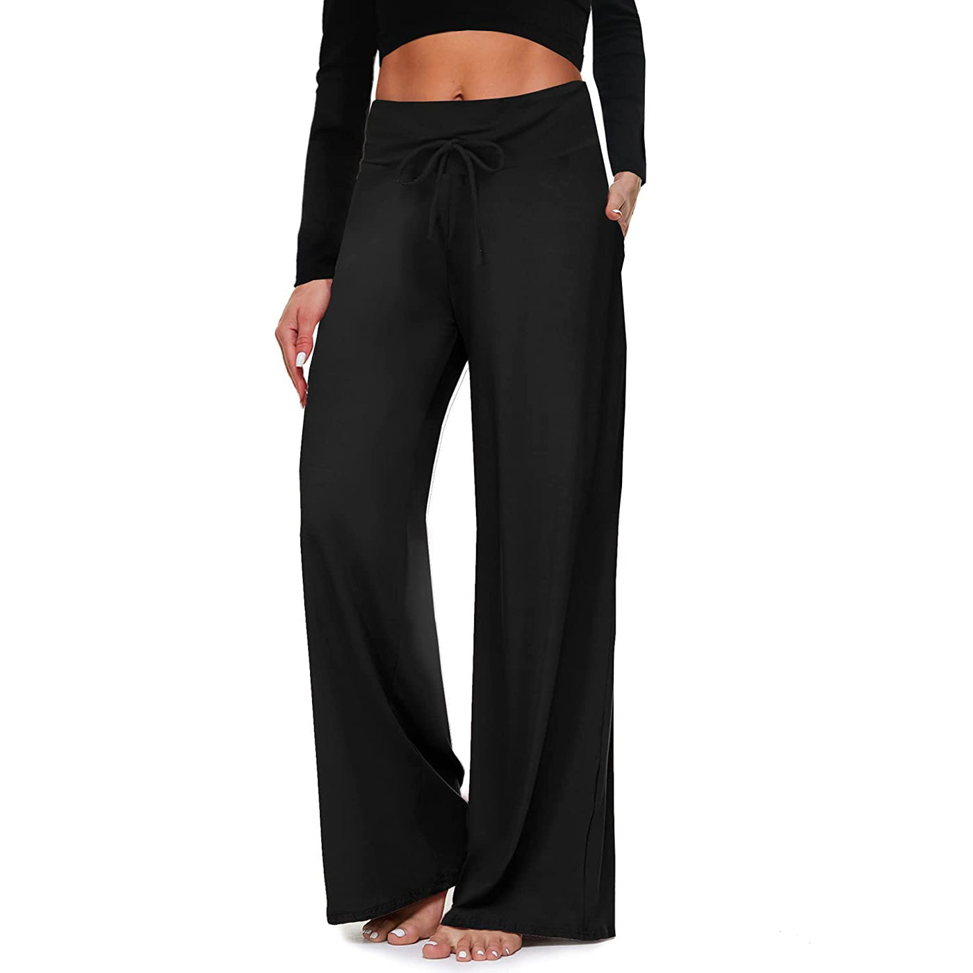 Black Wide Leg Pocket Pants