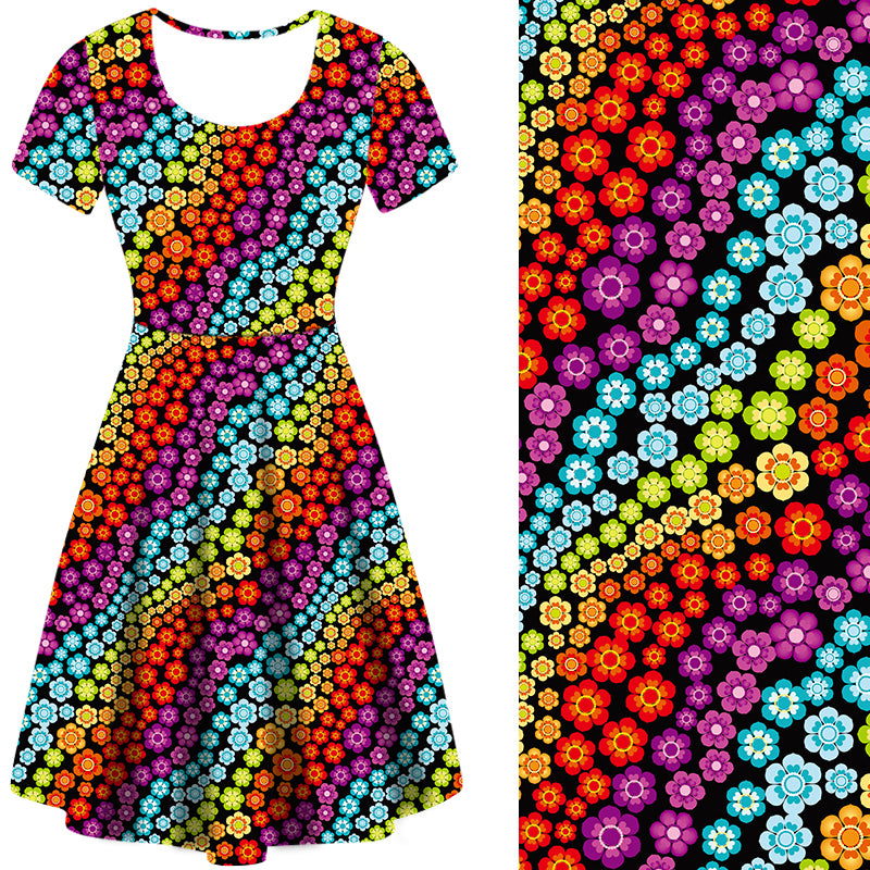 Rainbow Blooms Deluxe Pocket Dress