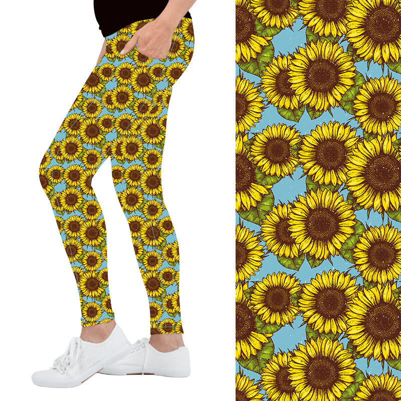 Sunny Sunflower Deluxe Pocket Leggings