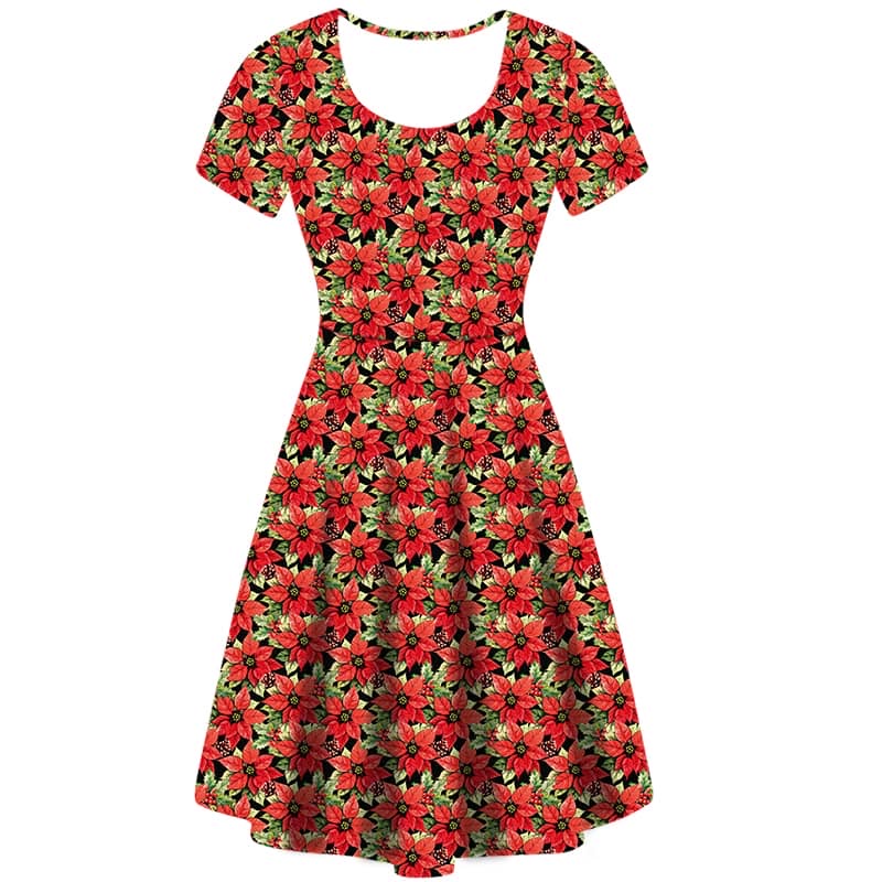 Poinsettia Party Deluxe Pocket Dress