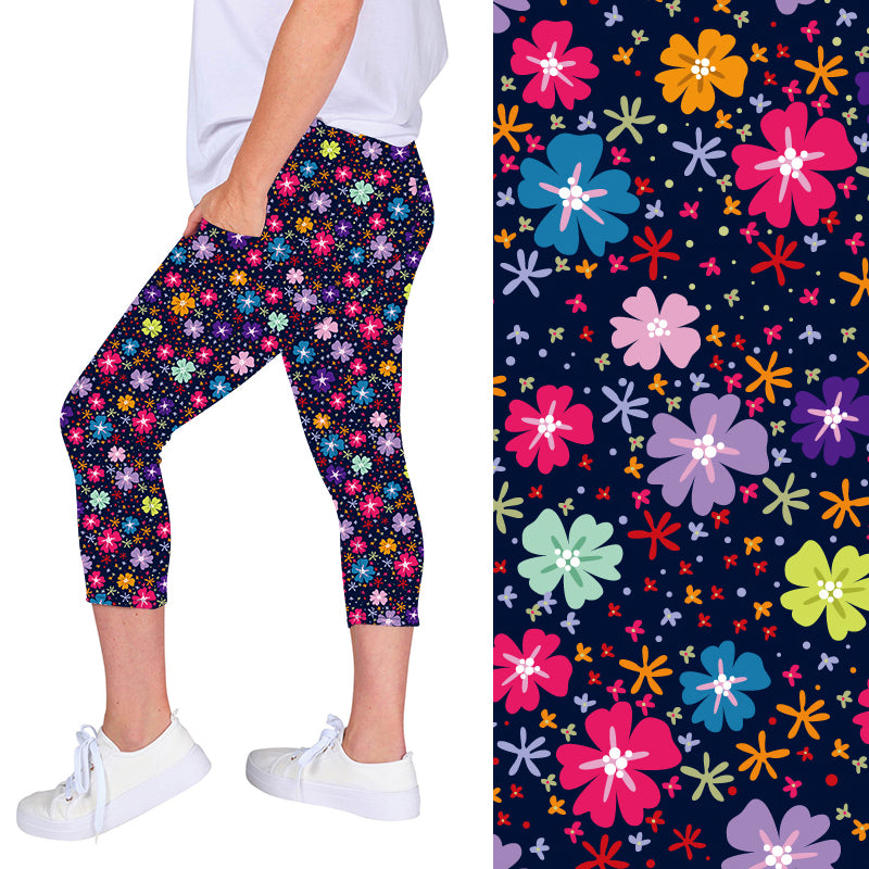 Floral Meadow Deluxe Pocket Capri