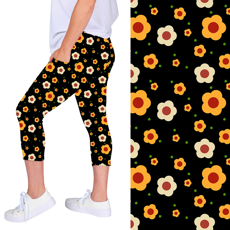 Night Floral Deluxe Pocket Capri