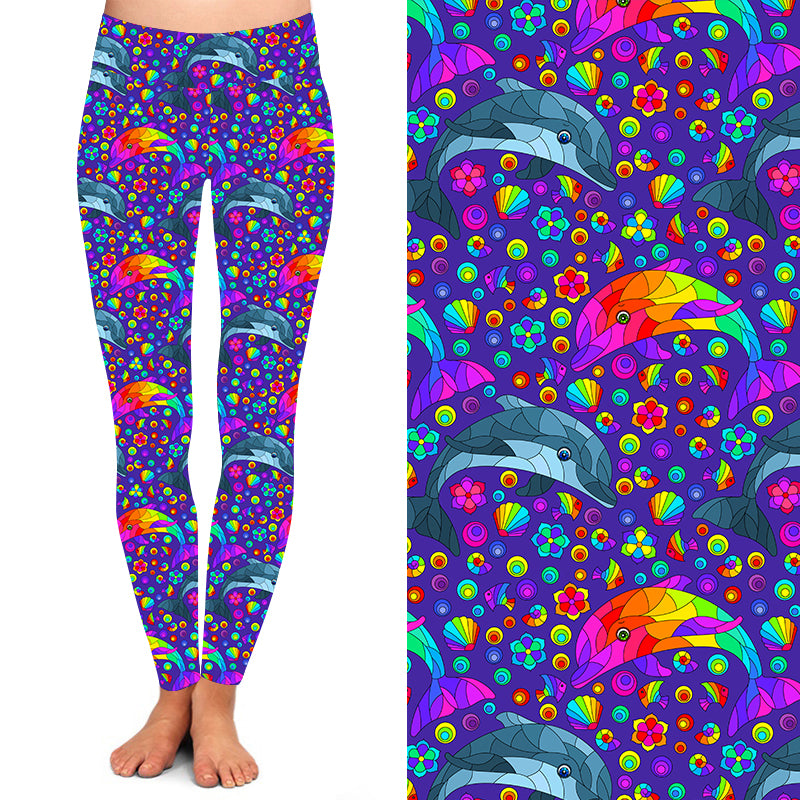 Diving Dolphins Deluxe Leggings