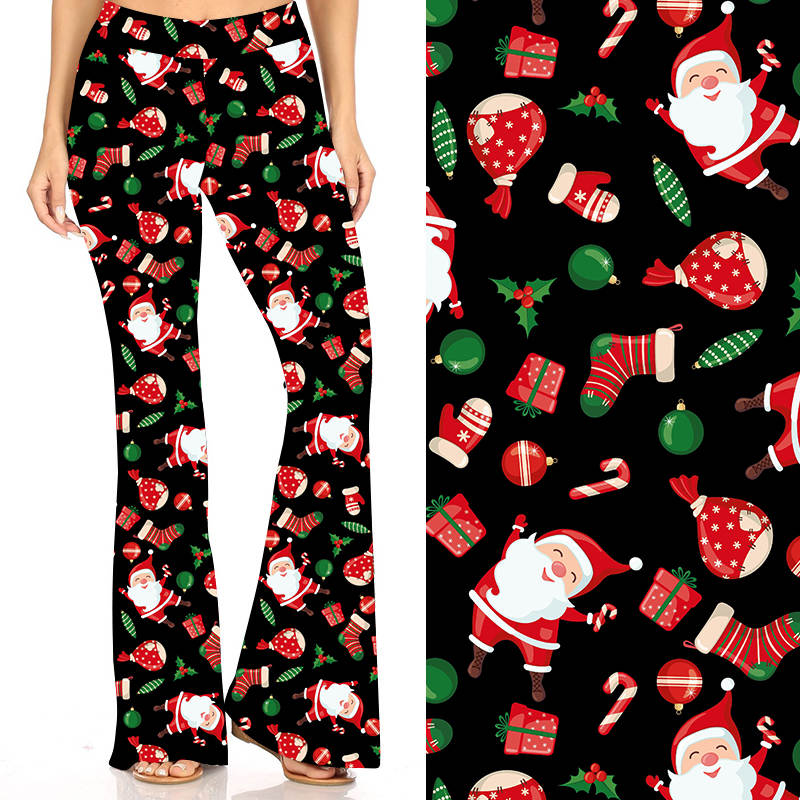 Jolly Santa Christmas Deluxe Bell Bottoms