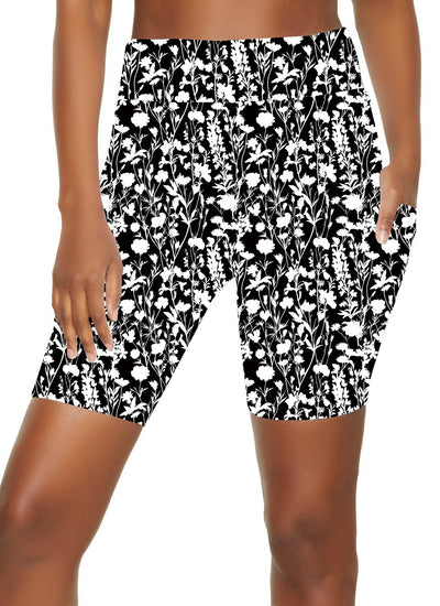 Ebony Floral Deluxe Square Pocket Shorts