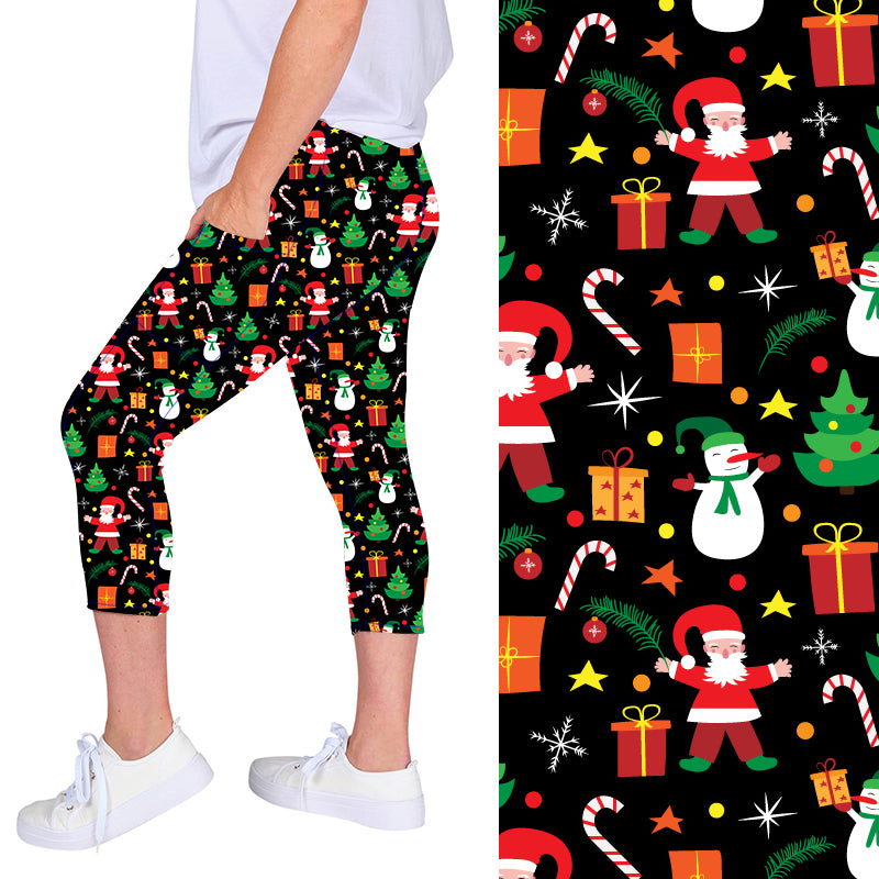 Santa's Workshop Christmas Deluxe Pocket Capri