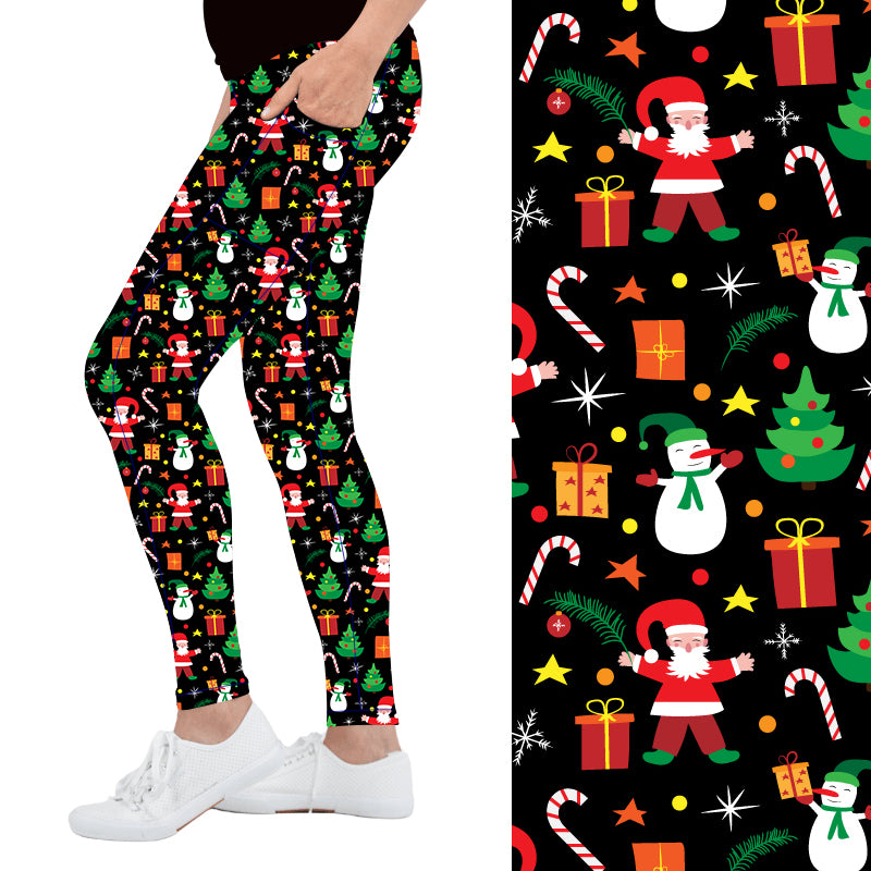 Santa's Workshop Christmas Deluxe Pocket Leggings