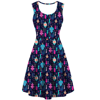 Trim The Tree Sleeveless Deluxe Pocket Dress