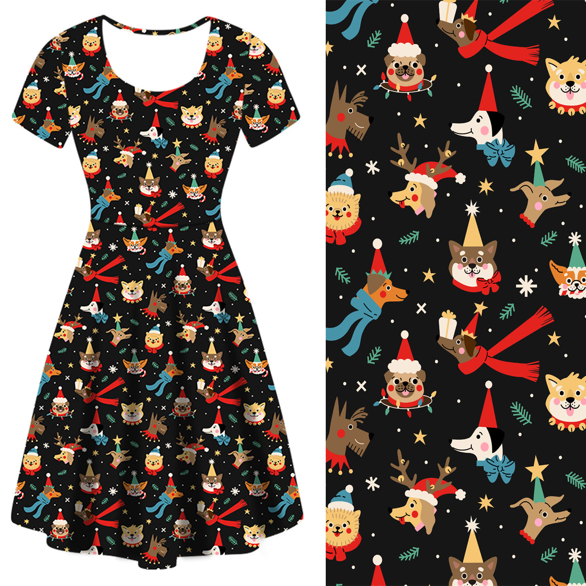 Christmas Canines Deluxe Pocket Dress