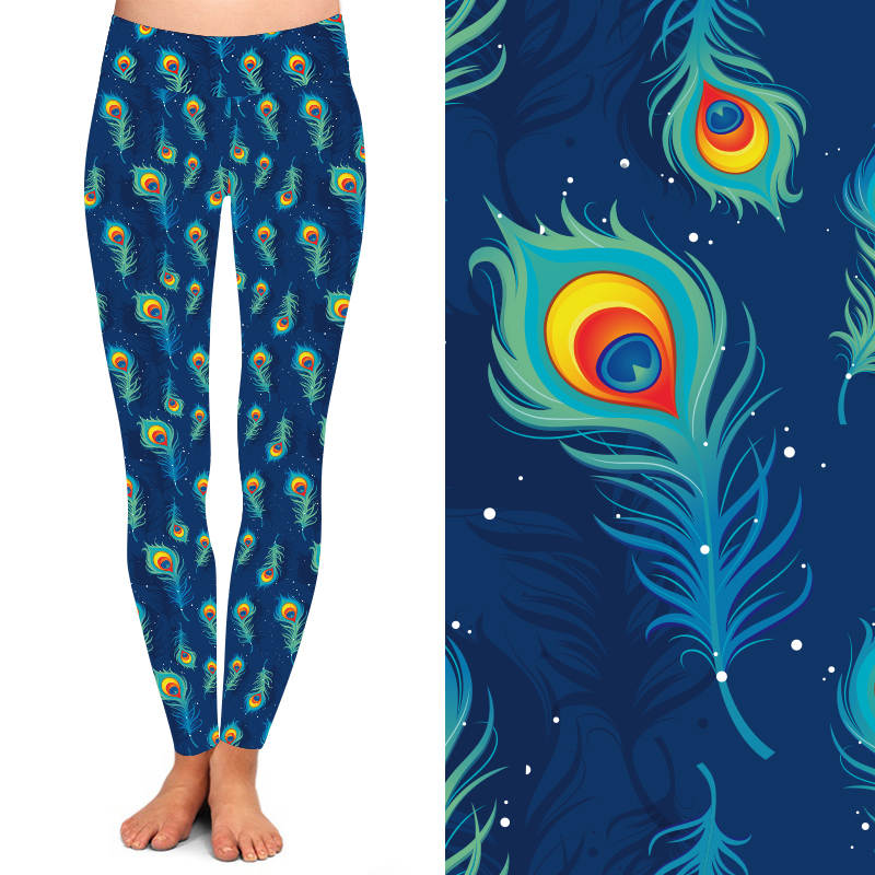 Floating Peacock Feathers Deluxe Leggings