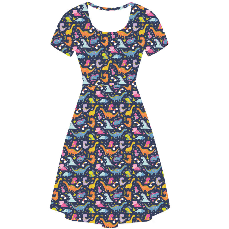 Rainbow Raptor Deluxe Pocket Dress