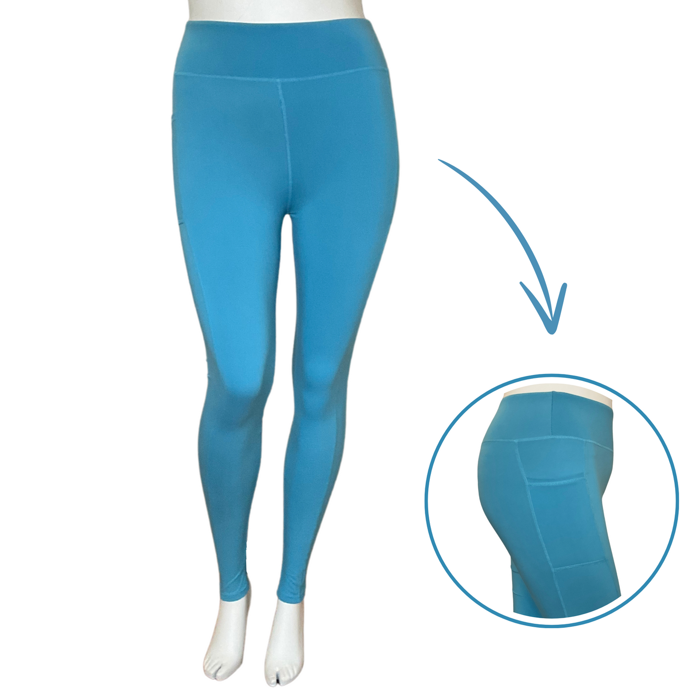 Blue Colour Collection Pocket Leggings