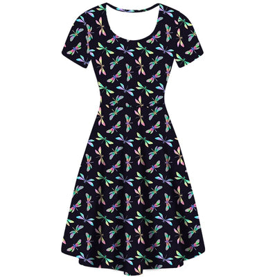 Rainbow Dragonfly Deluxe Pocket Dress