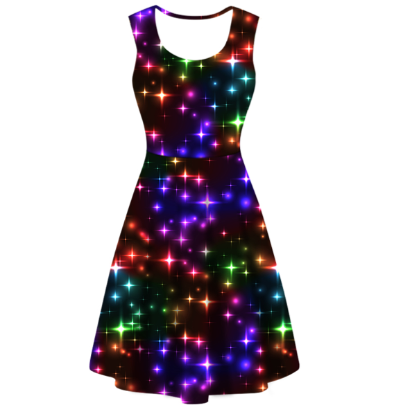 Disco Galaxy Sleeveless Deluxe Pocket Dress
