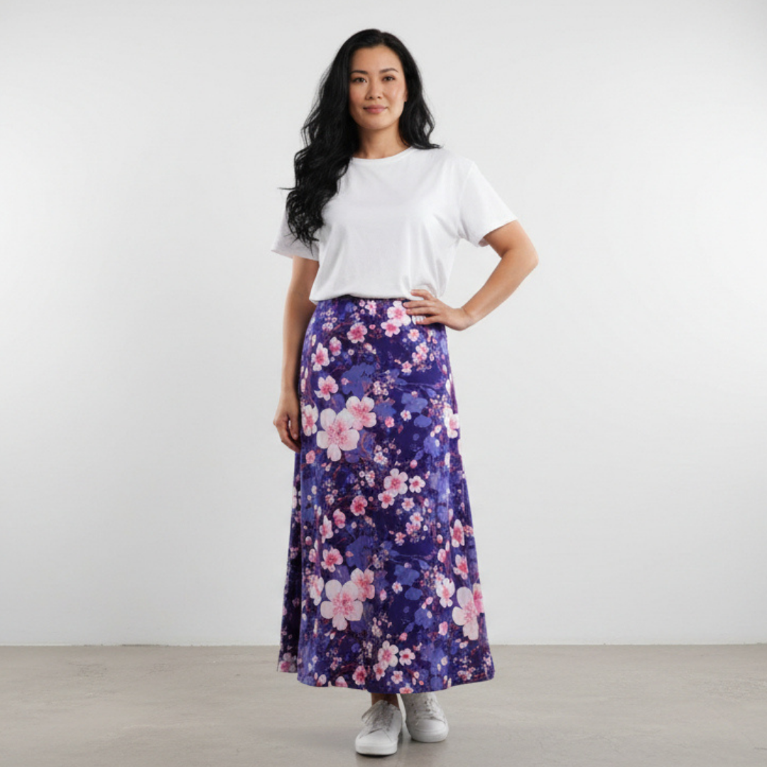 Violet Blossom Maxi Skirt