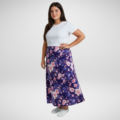 Violet Blossom Maxi Skirt