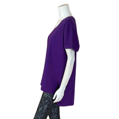 V Neck High Low Top - Purple