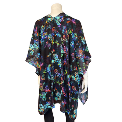Neon Butterfly Cape Cover Up
