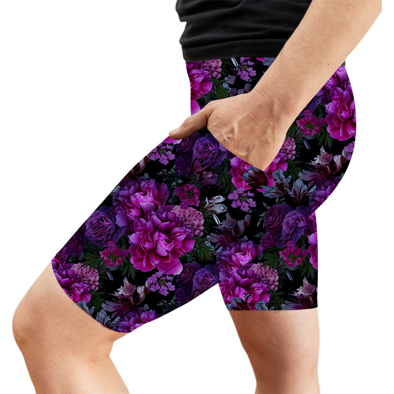 Purple Petals Deluxe Pocket Shorts - natopia