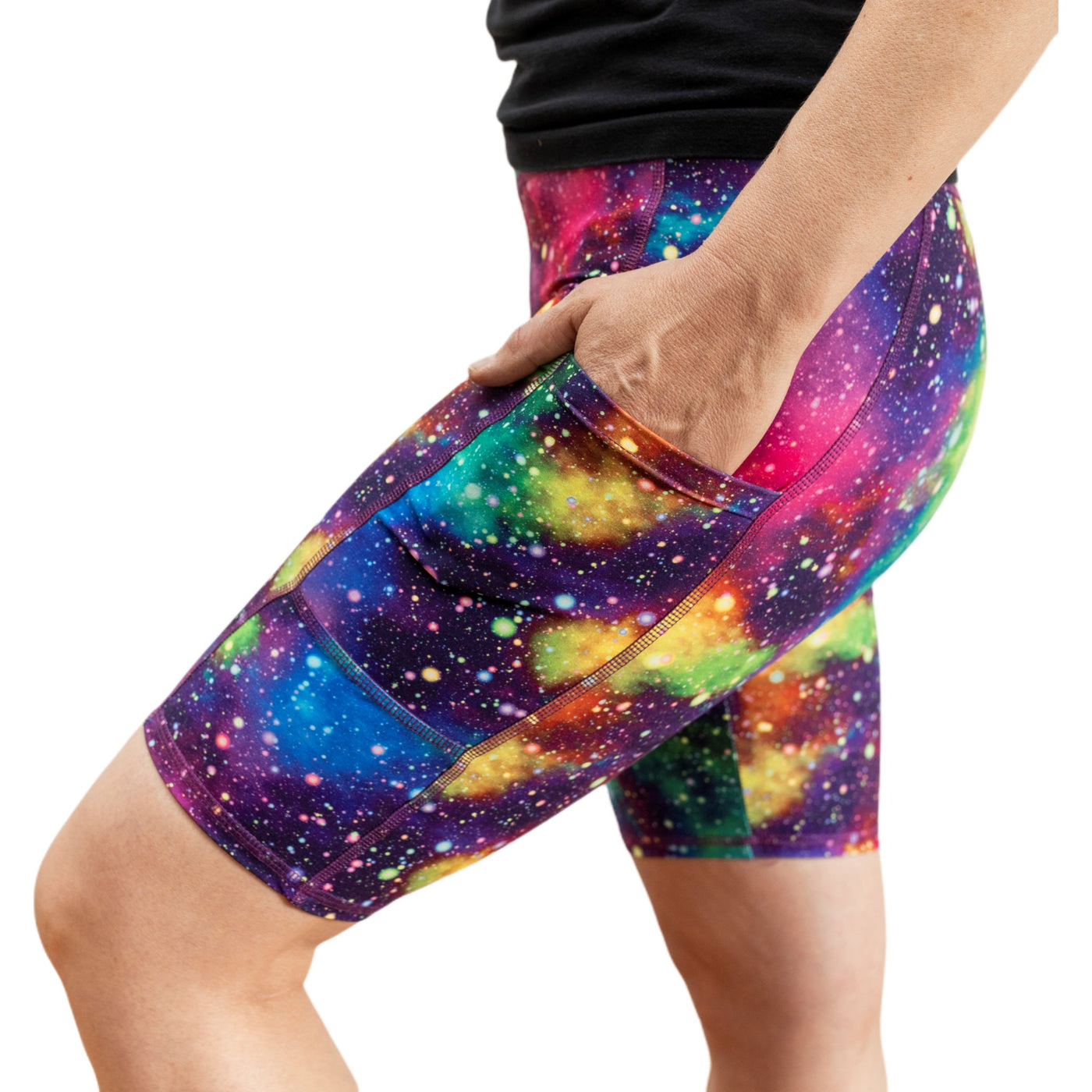 Rainbow Galaxy Deluxe Pocket Shorts - natopia