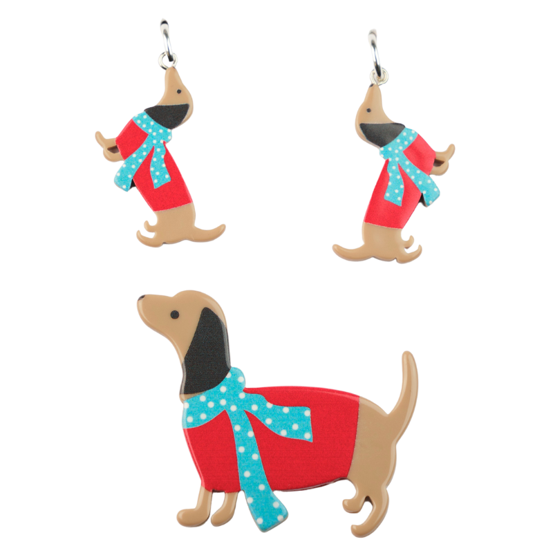 Dachshund Through the Snow Jewellery Set - natopia